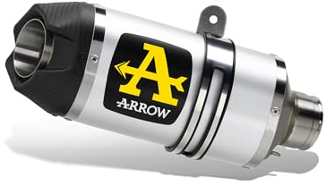 ARROW INDY-RACE ALUMINIUM DARK SILENCER WITH CARBY END CAP MOTO GUZZI V100 MANDELLO '23 HOMOLOGATEDALUMINUM DARK INDY RACE SILENCER, Metall