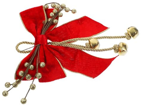 GOOHOCHY Glockenbogen Weihnachtsbeeren, Schleifen, Glocken Weihnachtsschleife Mit Glöckchen Weihnachtsschleife Ornament Weihnachtsbaumspitze Dekorative Hängender Baum Polyester Weihnachten