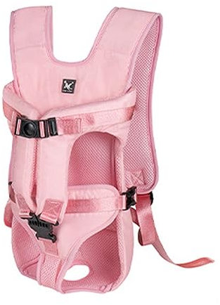 Haustier-Hundetragetasche-Tragetasche-Hundetragerucksack aus doppelter Schulter tragbarer Reiserucksack im Freien Hundetragetasche Reiseset (Farbe: Rosa, Größe: 26)