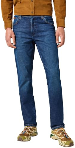 Wrangler Herren Jeans Texas Slim - Blau - Silkway W29-W50 Stretch Baumwolle