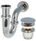 tecuro Siphon mit Pop Up Ablaufventil verchromt - Universal Set für Waschtisch/Waschbecken