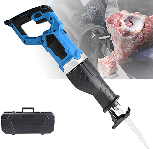 Elektrische Fleischsäge Mit Knochen, Handsäge Für Knochen, Vielläufig Drehzahlregelung, 180° Drehkörper, Profi Kolben-Fleischmaschine mit Sägeblatten, Für Gefrorene