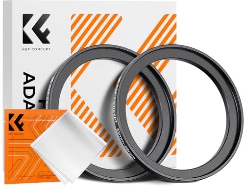 K&F Concept 2 Stück Step Up Ring Filter-Adapterring 52-58mm,Objektiv-Adapterring für Filter aus Aluminium-Legierung in Flugzeugqualität