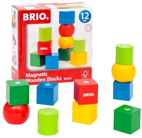 BRIO – 30435 Magnetische Holzbausteine | Holzbausteine für Kinder ab 12 Monaten
