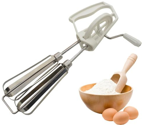 Frusta per uova con manovella - Frusta per uova in acciaio inossidabile, miscelatore per torte a doppia rotazione | Frusta per uova con manovella in acciaio inossidabile con doppie teste di