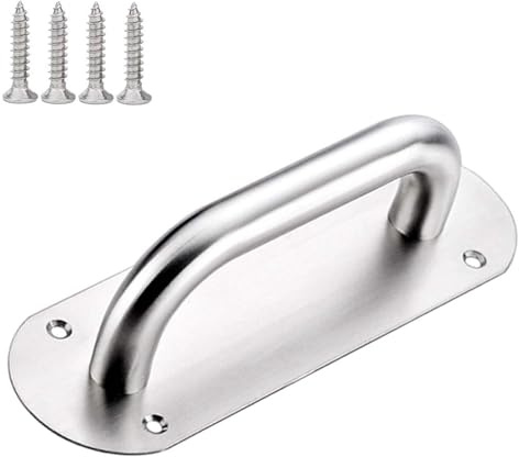 Maniglia per Porta in Lega di Alluminio Maniglia Della Porta Maniglione per Porta, Maniglia per Porta a Spinta in Acciaio Inossidabile con Piastra di Spinta, Maniglie Piatte per Porte in Acciaio inox