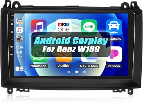 SIXWIN 2+64G Android 13 Autoradio für Mercedes-Benz W169 W245 B160 B170 B180 B200 W639 Vito Viano W906 Sprinter mit CarPlay Android Auto Mirrorlink, 9 Zoll Bildschirm mit WiFi Navi BT FM WiFi
