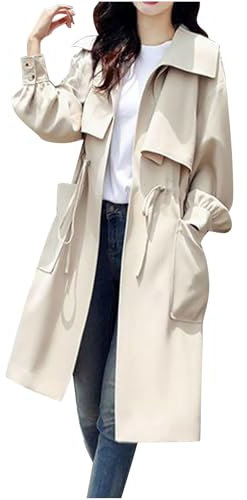 Giacca A Vento Donna con Cappuccio Cappotto Doppiopetto Lungo Classico Antivento Piumino 100 Grammi Donna Spolverino Donna Giacca Imbottita In Cotone Leggero Primavera E Autunno Moda Donna