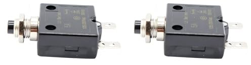 Abledance 2X 5A Disjoncteur 12V / 24V de Panneau de Disjoncteur Thermique Réarmable à Bouton -Poussoir avec Bouchon Étanche