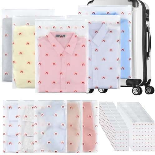 Romon 40 Stücke Zip Beutel,Wiederverwendbar Transparent Tasche, Aufbewahrungsbeutel travel Reisetasche Wasserdichte,Plastikbeutel Aufbewahrungsbeutel für Kleidung Unterwäsche, 20x30cm/30x40cm