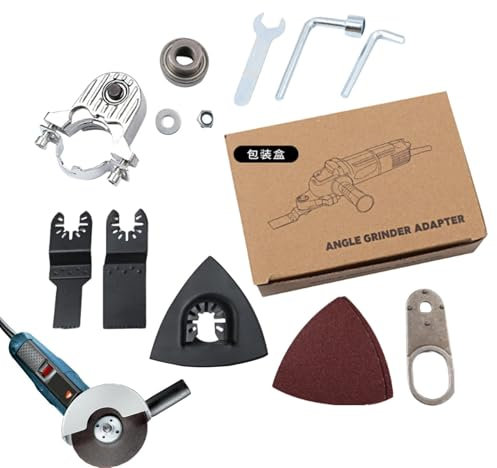 Kit adattatore per smerigliatrice angolare, set di convertitori per smerigliatrice angolare, Kit multiutensile oscillante, Conversione smerigliatrice angolare multifunzione per progetti fai