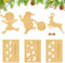 Wichtel Fußabdrücke Wichtel Schablone Fenster 6 Stück, Weihnachtsmann Hirsche Schablone Weihnachtswichtel Zubehör Weihnachtsdekoration Holz Schneespray Schablonen