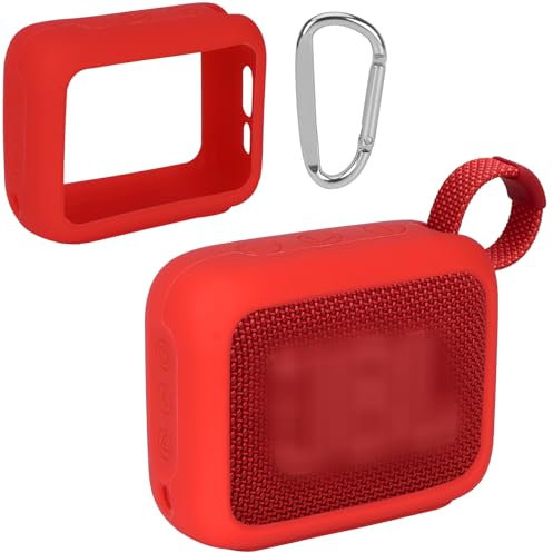 Lebakort Silicone Cover Compatible with JBL GO 4 Portable Bluetooth Wireless Speaker (Red silicone case)