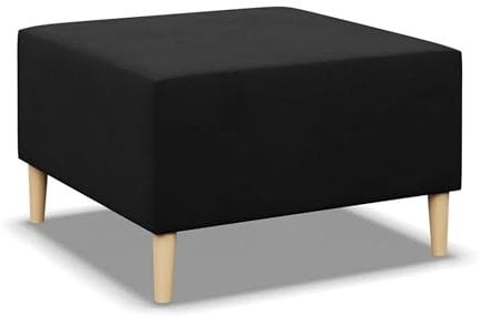 Mebligo - Puff Hocker BLANK, Fußhocker für Sessel, Couch Hocker, Sofa Hocker, Sitzhocker, Hocker Wohnzimmer, Bequemer Hocker als Auflage, Sitzpuff, Beine und Tisch - 71x71x40cm Schwarz