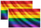 COCOSY 2 Stück Regenbogen Fahne - 90 x 150 cm 100% Polyester LGBT Flagge mit Messing-Ösen - Wetterfeste & Langlebige für Sport & Feierlichkeiten