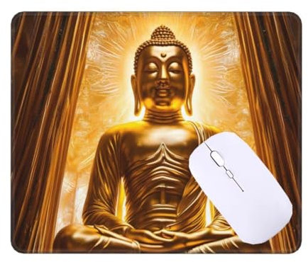 Alfombrilla de Ratón 29 x 24 cm Alfombrilla Ratón Pequeña Alfombrilla de Ratón Estatua de piedra Zen Alfombrilla Escritorio, Alfombrilla Gaming Mouse Pad, Adecuado para Ratón de Oficina y Gaming T-965