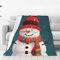 Decke mit Weihnachtsmotiv und Schneemann, bedruckt, weiche Flanelldecke, warmer Plüsch, Überwurf, Decken, für alle Jahreszeiten geeignet