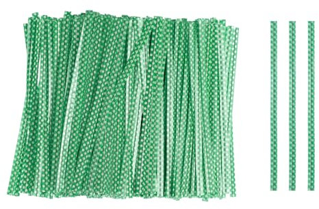 sourcing map 500pcs Bag Twist Ties 4 Reusable Plastic Twist Ties Wire Cable Ties for Party Bread Candy Cake, Green