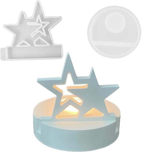 SVOCK Stampo in Silicone a Forma di Stella per Natale - Portacandele e Stampi in Gesso per Versare