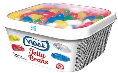 Vidal | Süßigkeiten Box Mix | Fruchtgummi Jelly Beans Kaugummi Marshmallows | Ideal zum Teilen Verschenken Mitnehmen (1x, Jelly Beans)