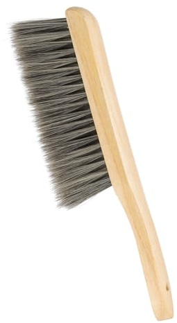 PATIKIL 13 Wood Hand Broom Brush, Soft Nylon Bristles Dust Brush with Handle for Multi-Surface Cleaning, Gray