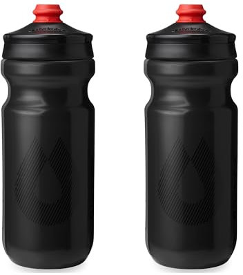 HydraPak Breakaway Surge Lightweight Bike Water Bottle 2-Pack - High Flow, Cycling & Sports Squeeze Bottle (Charcoal, 600ml / 20oz)