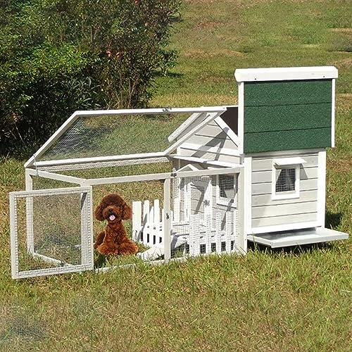 VDLLQYN, Kaninchenkäfig for den Innenbereich, Hundekäfig, Kaninchenhaus, Innen-Hundezaun, Kaninchenkäfig aus Holz mit Gefälle, zu öffnendes wasserdichtes Dach for kleine Tiere ,Hundekiste