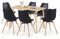 LafeuR Esszimmergruppe Esstisch mit 6 Stühle Essgruppe, 110cm Rechteckig Küchentisch und 6er Set Esszimmerstühle für Küche Esszimmer Wohnzimmer (Eiche Tisch+6 Schwarz Stühlen)