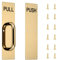 GINZER Push Pull Door Handle Set, Commercial Heavy Duty Sliding Door Handles, Perfect for Garage Restaurant & Business Place，300 X 80 mm（Gold）