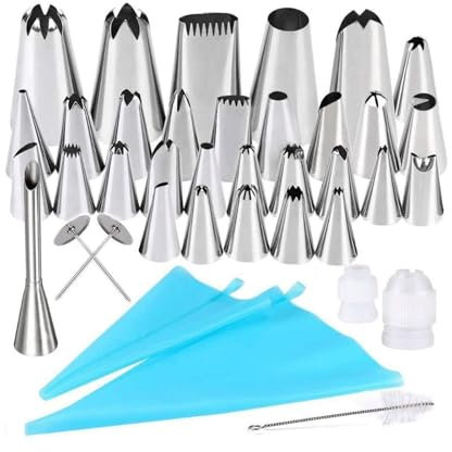 EYPKPL Tips for Piping Piping Tips Set 38 Pcs Stainless Steel Piping Tips Cake Decor Nozzles Frosting Bags Pastry Bags Baking Piping Nozzle Kit Reusable