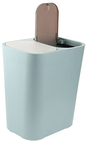 Gogogmee Poubelle à Poussière Double Compartiment Pour Cuisine Bureau Avec Pédale Blanche Intégrée Et Bac Amovible