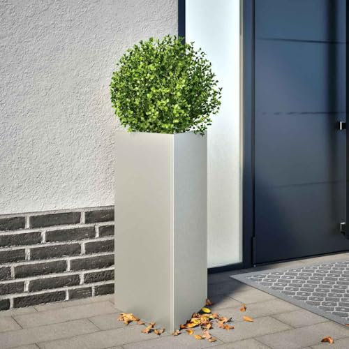 AJJHUUKI Rasen & Garten Gartenarbeit Töpfe & Pflanzgefäße Garten Pflanzgefäße 2 Stück Dreieckig 40x40x75cm Edelstahl