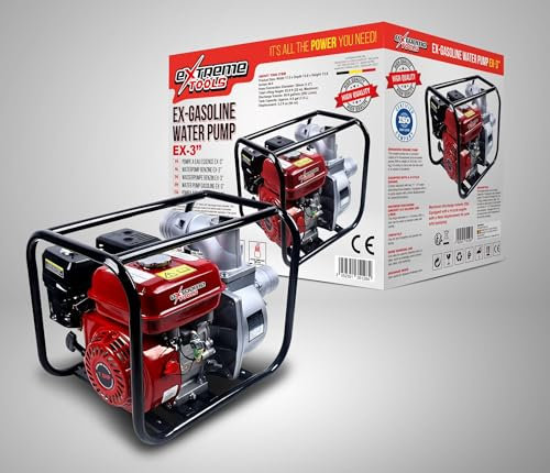 Bomba de Agua a Gasolina 4 Tiempos – Motor Potente 3,6L | Ideal para Riego, Obras y Emergencias | Alta Succión y Caudal | Portátil y Resistente