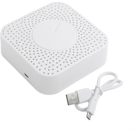 HomeVortex for Smart 6-in-1 Air Quality Monitor WiFi Temperature Humidity Detector With PM2.5 Carbon Dioxide Sensor Voice Control for Alexa Home System(B)