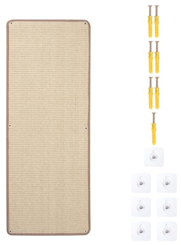 SINBLUE Kratzmatte für Katzen aus natürlichem Sisal, 100 x 40 cm, verdickt, für Couch, Sofa, Kratzschutz, Wandmontage, hohe Kratzmatte für Indoor-Katzen