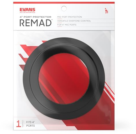 Evans REMAD Port Hole Protector for Bass Drum Resonant Head, 4 inch | Reinforces the 4-inch port hole on your bass drum resonant head for a clean, finished look and a tear-resistant edge.