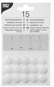 Wachsklebepättchen, weiß, Durchmesser: 10 mm Klebepunkte Wachsplättchen Kerzenplättchen Klebeplättchen, 15 Stück