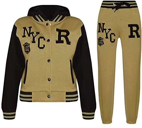 A2Z 4 Kids Unisex Baseball Tracksuit Varsity Hoodie Jogger Outfit Set | Fleece Activewear Ensemble Featuring Contrast Panels For Daily Comfort