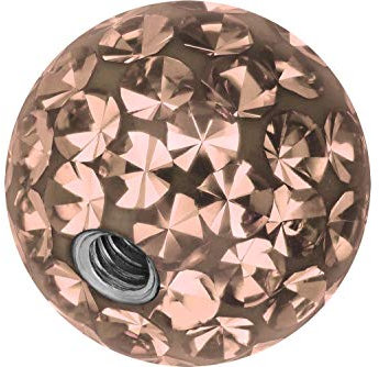 PIERCINGLINE Universelle Schraubkugel KRISTALLE + EPOXY Piercing Aufsätze Kugel Ersatz Pfirsich 6 x 1,6 mm
