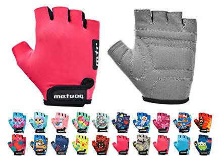 Guanti da Ciclismo da Bambino con Corto Mezze Dita - Guanti da Ciclista per Bambini - Sicurezza Accessori - Mano Protect