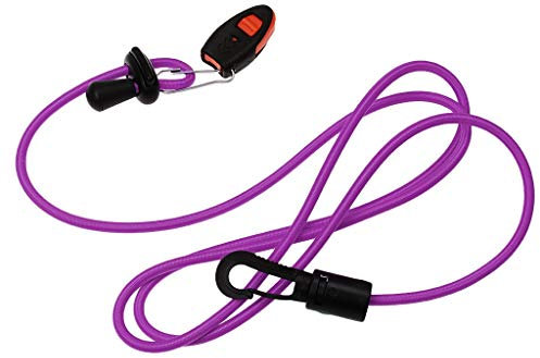 Inzopo Elastic Kayak Canoe Safety Fishing Rod Pole Paddle Leash Bungee Cord Rafting with Whistle Purple