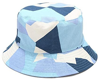 Bucket Hat Hut Damen Herren Camouflage Bucket Hat Hip Hop Männer Frauen Winddichte Caps Beach Sun Fishing Panama Hut-Blau