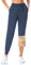 MOVE BEYOND Donna Pantaloni da Jogging in Felpa con Fodera di Sherpa Calda con 2 Tasche Athletic Fleece Pantaloni da Jogging con Coulisse, XXL, Blu, Fodera in Pile