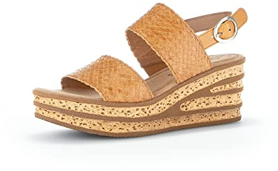 Gabor Damen Keilsandalen, Frauen Sandaletten,Best Fitting,Keilsandaletten,Keilabsatz,Wedge-Heel,hoch,Women's,Lady,Ladies,Cognac,37 EU / 4 UK