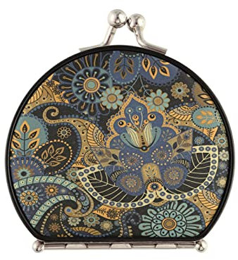 Vnurnrn Antike Kunst Makeup Kleiner Spiegel für Handtaschen,Faltbar Kompaktspiegel Tragbarer Klappspiegel Taschenspiegel für Reisen