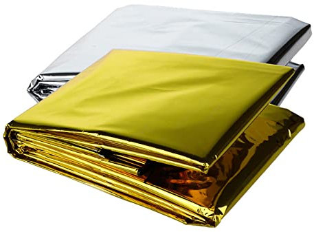 WYCSDD 10x Rettungsdecke Gold Silber - Premium Rettungsdecke Notfalldecke im Vorteilspack - 210 x 160cm - Die perfekte Erste Hilfe Decke