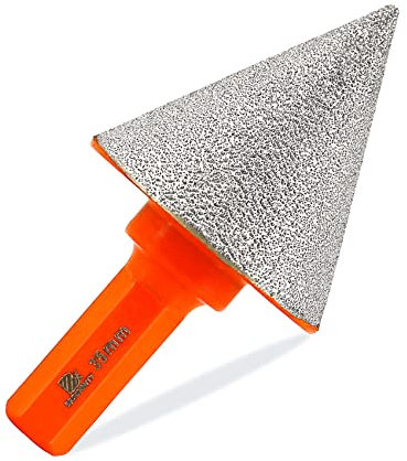 Diamond Beveling Chamfer Bit,BRSCHNITT 1 3/8 Inch (35mm) Diamond Finger Milling Bits with Hex Shank for enlarging, polishing and bevelling the holes