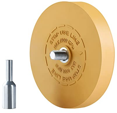 LuckyGuard Decal Remover Eraser Wheel - Yellow Rubber - Compatible with Home Power & Pneumatic Drills