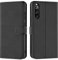 Verco Handyhülle für Sony Xperia 10 IV Hülle, Bookcase Tasche Flipcover für Sony Xperia 10 IV (2022) Case [Kartenfächer/Aufstellfunktion], Schwarz