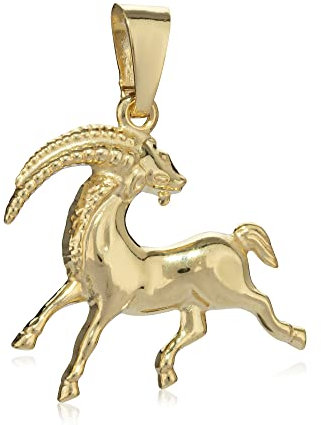 NKlaus Kettenanhänger klein Steinbock 333 Gelb Gold 8 Kt poliert Amulett für Halskette 4060